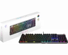 Teclado Msi Strike 600 Silent Us, Ingles, Alambrico, Usb, Mecanico, Led Rgb, Negro